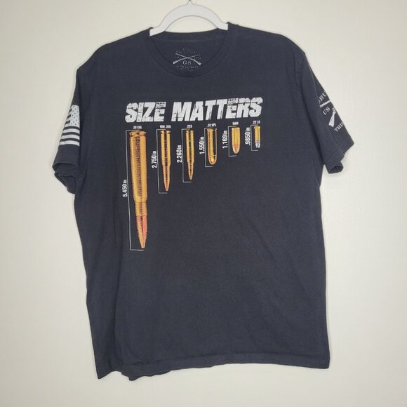 Grunt Style Men Xl Black Size Matters Bullet Shirt Short Sleeve Shirt - Picture 1 of 6